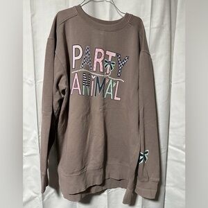 Jadelynn Brooke brand crew neck Sweatshirt party animal womens size XL